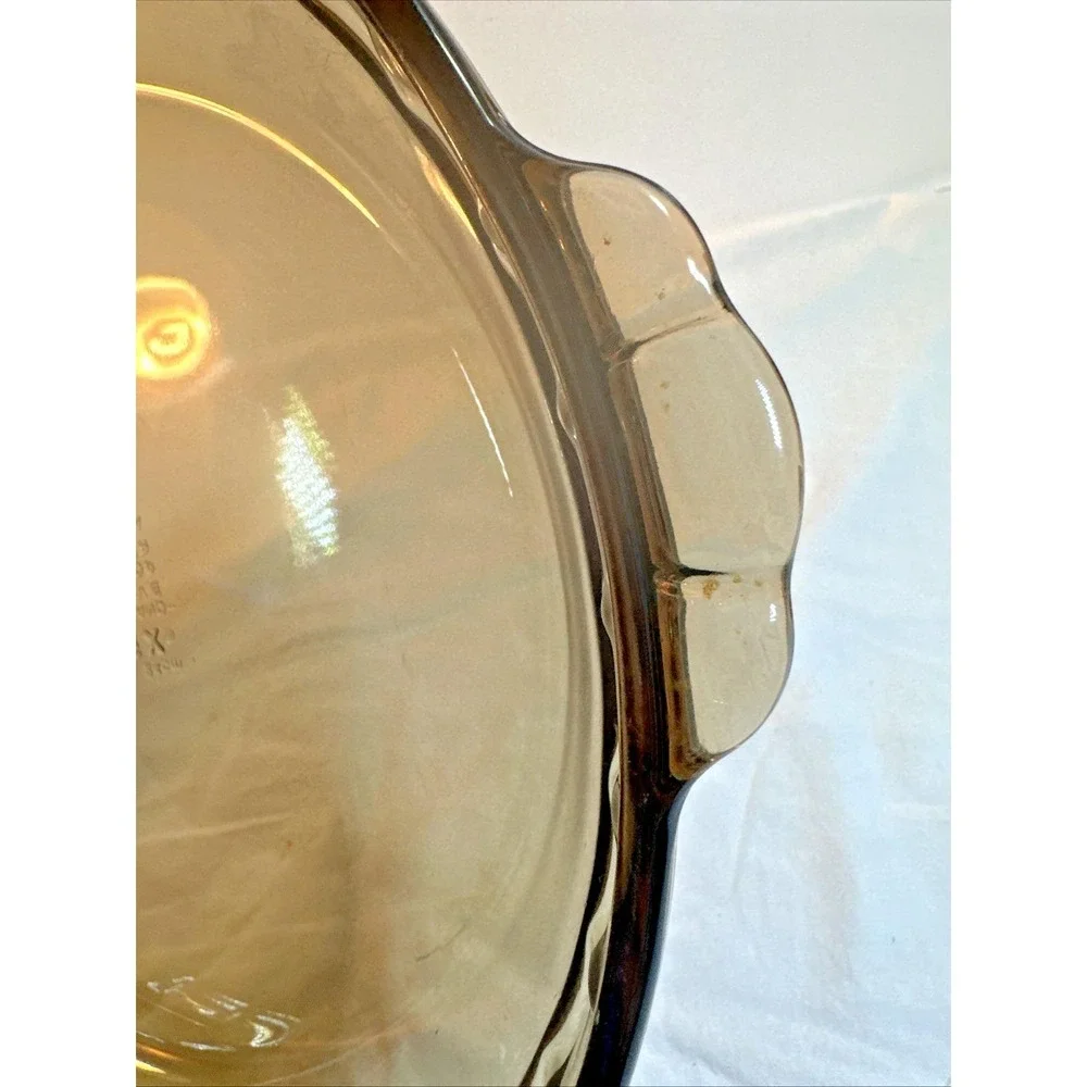 Vintage Pyrex Pie Plate Amber Brown 24cm 9.5